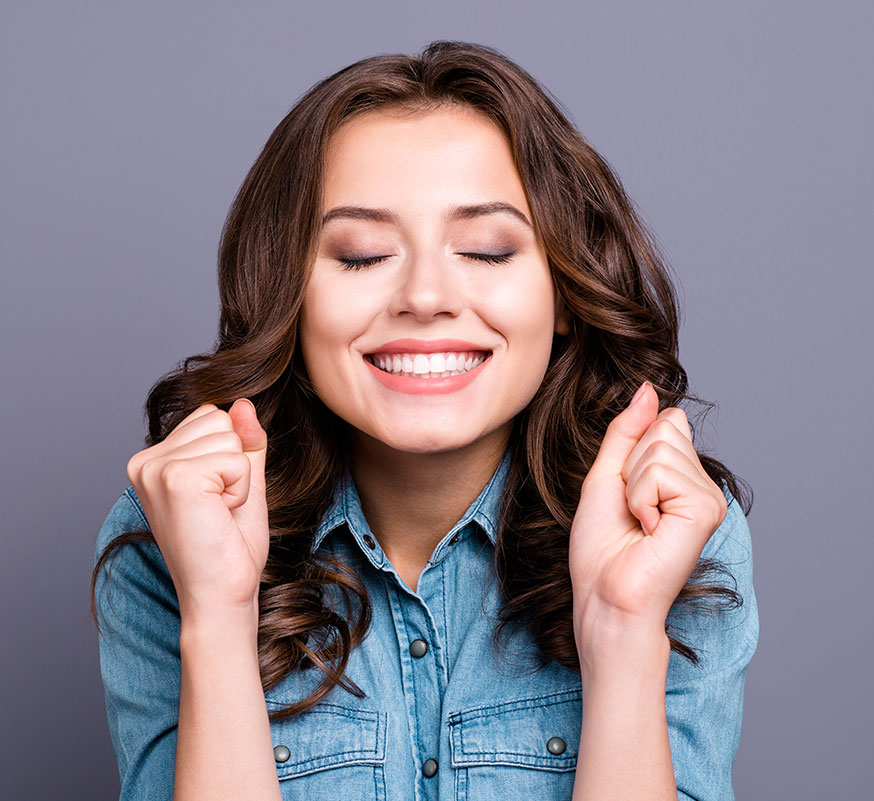 smiling woman with white teeth
